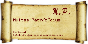 Multas Patrícius névjegykártya